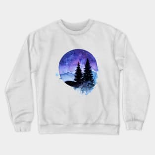 Watercolor Starry Night Crewneck Sweatshirt